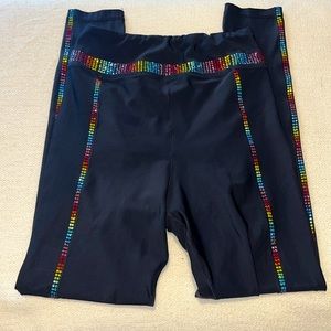 Adam Selman Leggings rainbow crystal racer‎ leggings Pride edition size S